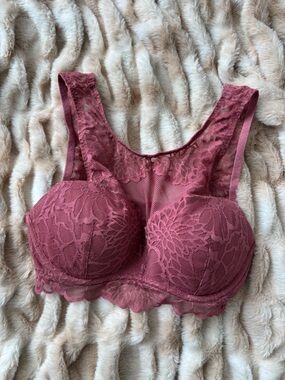 PINK Mauve Pink Lace Pushup Bra 34C
